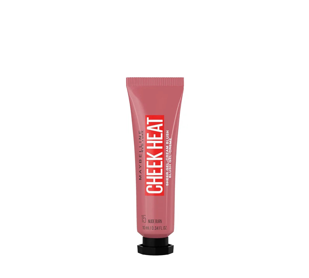 Maybelline Cheek Heat Water Infused Hydrating Gel Sheer Blusher, 15 Nude Burn, 10 ml (Pack of 1)